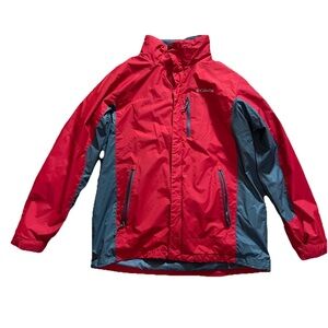 Columbia Interchange Men's Vibrant Red and Charcoal Jacket, Size Large